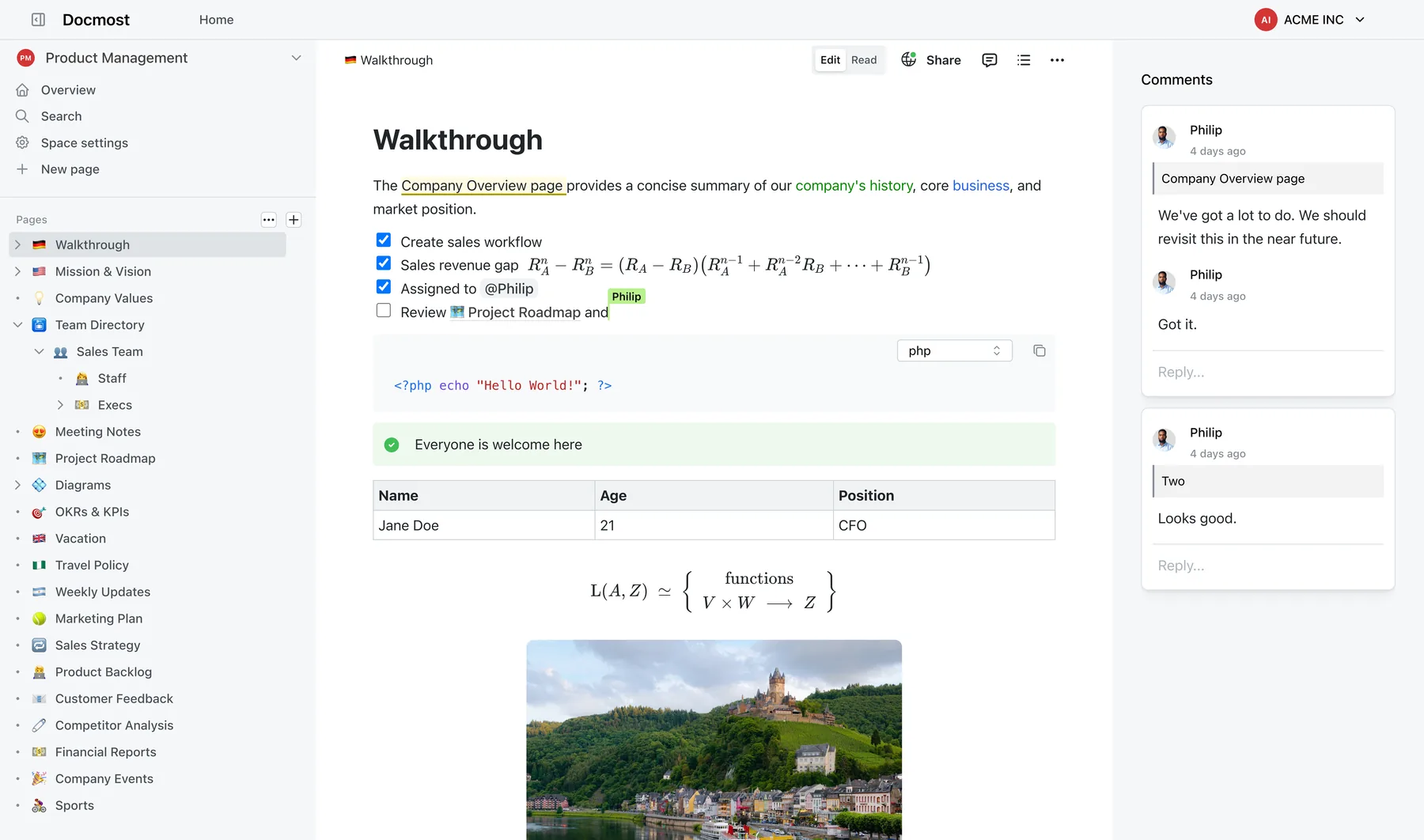 Docmost wiki editor